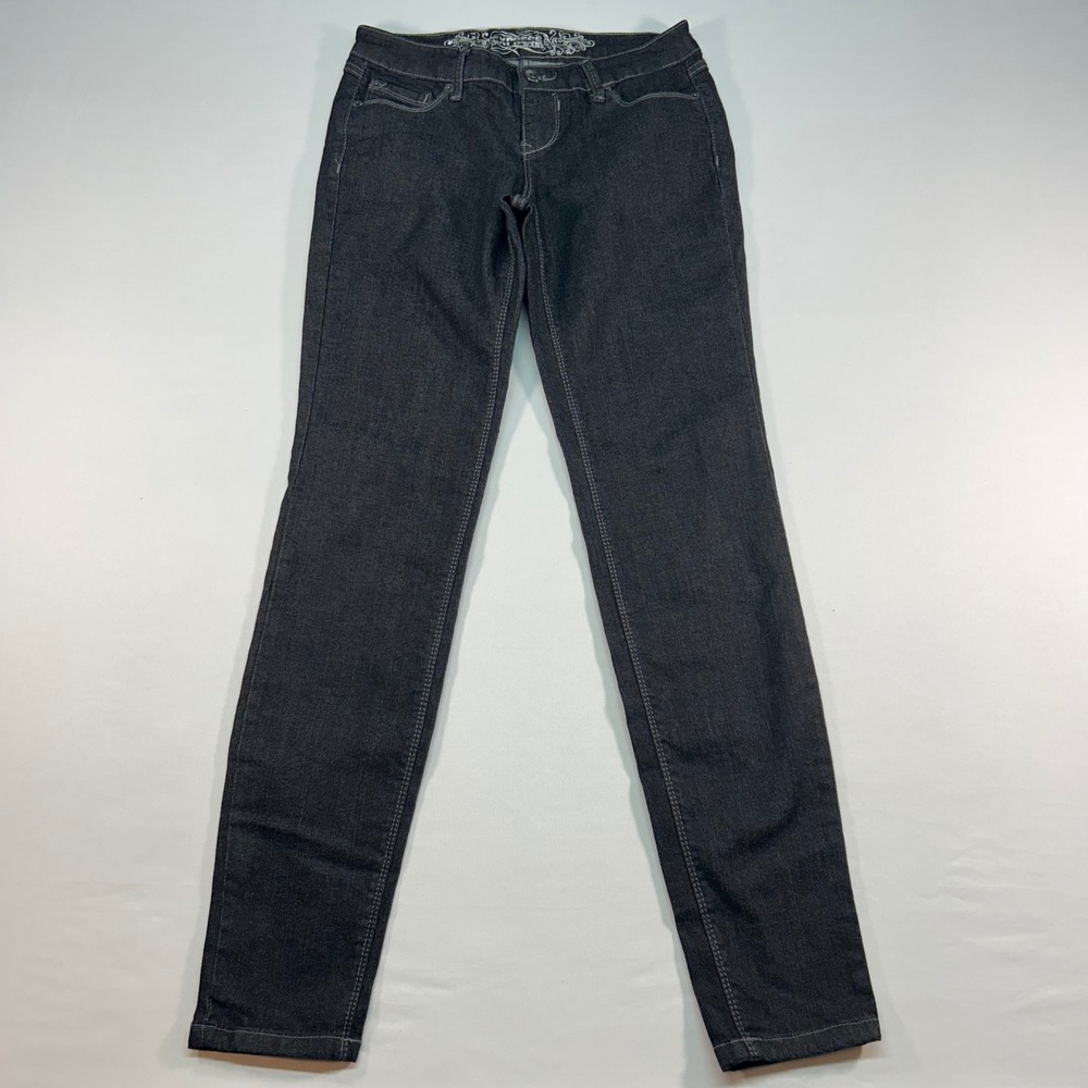 Express Stella Low Rise Legging Jeans Dark Wash Black Size 2 Skinny Stretch